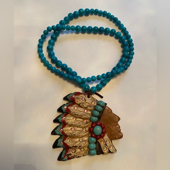Sookie Sookie Signed Big Chief Necklace & Pendant - Picture 7 of 13